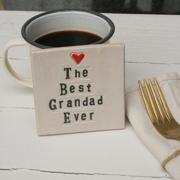 The Best Grandad Ever Ceramic Coaster, Gifts for Father's Day