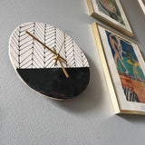 Black Herringbone Wall Clock