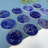 Blue Zodiac Constellation Star Sign Coaster