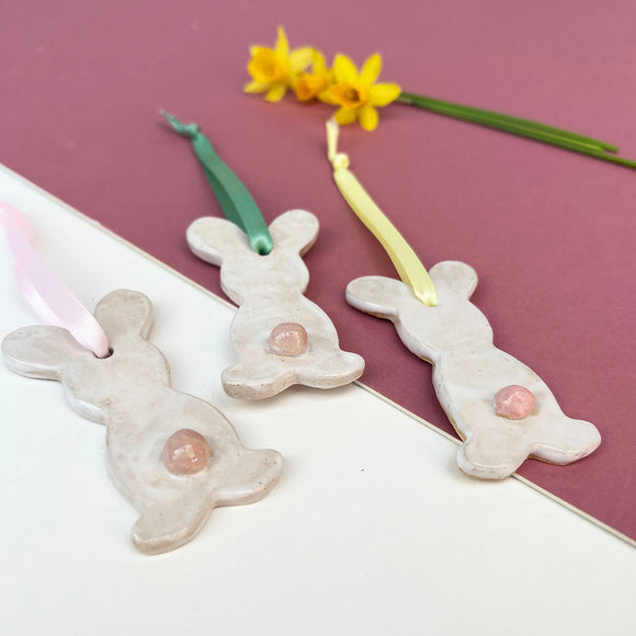 Ceramic Hanging Easter Bunny Rabbit Set