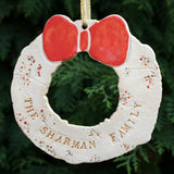 Family Ceramic Christmas Wreath Decoration