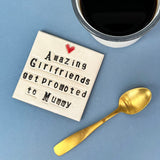 Husband to Daddy Ceramic Coaster - Personalised Pregnancy Reveal Gift