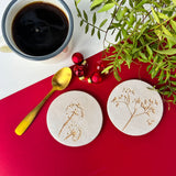 Gold Wild Flower Ceramic Coasters - LIMITED EDITION