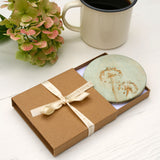 Green and Gold Wild Flower Coasters