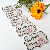 Granny's Ceramic Shed Sign - Personalised Ceramic Outdoor Shed Sign