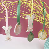 Ceramic Hanging Easter Bunny Rabbit Set
