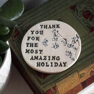 Personalised Thank You Ceramic Coaster