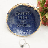 Blue And Gold 'Mother Like No Other' Ceramic Dish