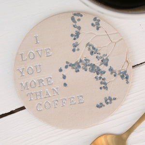 Coffee Lovers Floral Ceramic Coaster