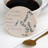 Coffee Lovers Floral Ceramic Coaster