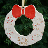 Personalised Ceramic Christmas Wreath Decoration