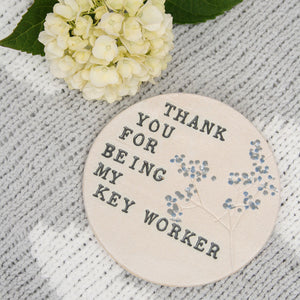 Key Worker Thank You Ceramic Coaster