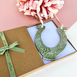 Personalised Green Meadow Wedding Horseshoe