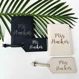 Mr and Mrs Passport Cover and Luggage Tag Set