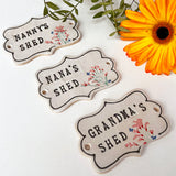 Granny's Ceramic Shed Sign - Personalised Ceramic Outdoor Shed Sign