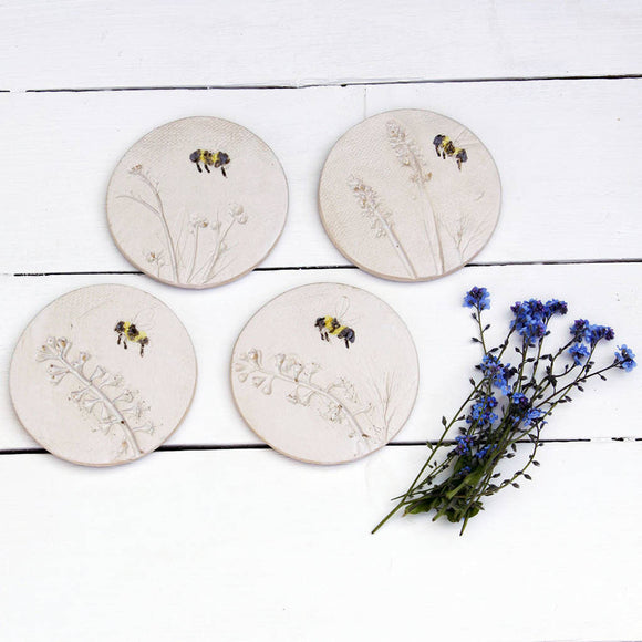 Bumble Bee And Wild Flower Coasters