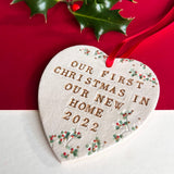 New Home Christmas Hanging Heart