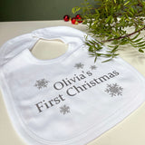 Personalised First Christmas Snowflake Baby Grow / Top
