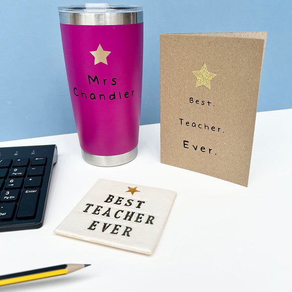 Best Teacher Ever Gift Set with Travel Mug