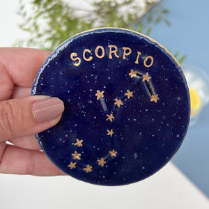 Blue Zodiac Constellation Star Sign Coaster
