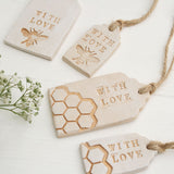 Set Of 4 Ceramic Bee Gift Tags