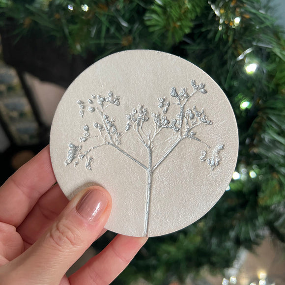 Silver Wild Flower Ceramic Coasters - LIMITED EDITION