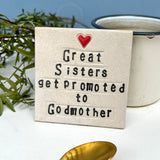 Godparent Ceramic Coaster - Personalised Godmother/Godfather Gift