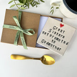 Godparent Ceramic Coaster - Personalised Godmother/Godfather Gift