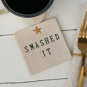 Smashed It Ceramic Coaster - Personalised Achievement Gift