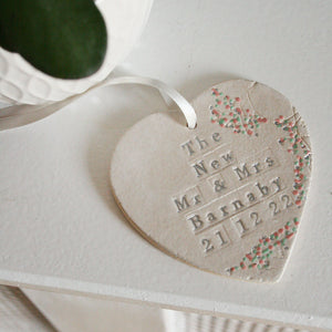 The New Floral Ceramic Wedding Hanging Heart