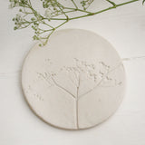 White Wild Flower Ceramic Coasters