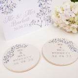 Mr And Mrs Set of Two Wedding Coasters - Personalised Wedding Gift