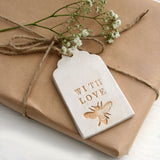 Set Of 4 Ceramic Bee Gift Tags